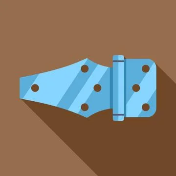 Flat design blue door hinge icon illustration Stock Illustration