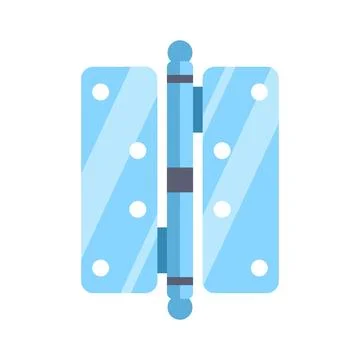 Flat design blue door hinge icon Illustrazione stock
