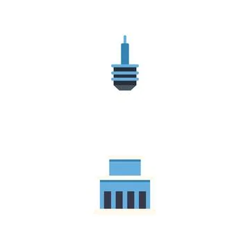 Flat design blue modern city building icons Ilustración de archivo