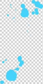 Flat design blue paint splatter shapes are floating on transparent background, Stock Illustration