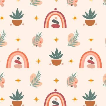Flat design boho pattern イラスト素材