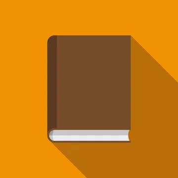 Flat design book on orange background with shadow Stock Illustration