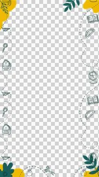 Flat design border is showing on clear canvas featuring book and paper plane Stock Illustration