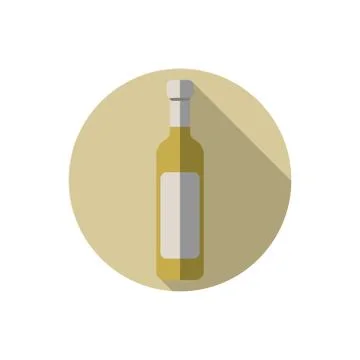 Flat design bottle of white wine Stock Illustration