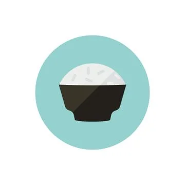 Flat design bowl of rice Stock Illustration