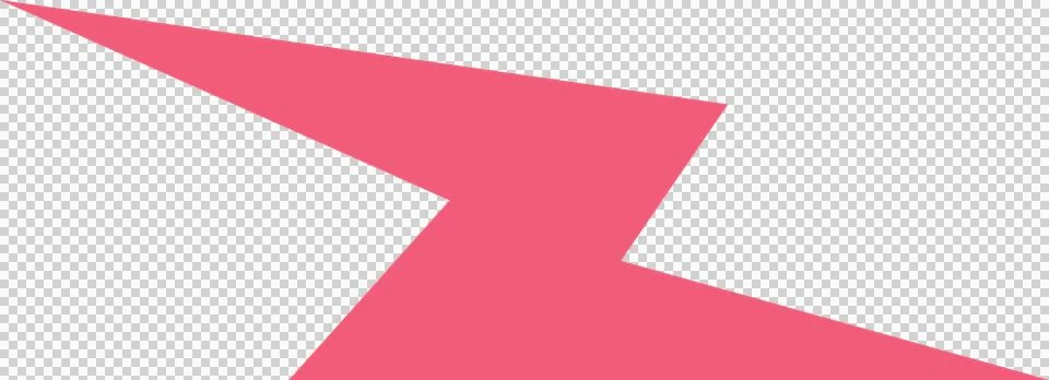 Flat design bright pink polygon floating on transparent canvas, showing zigzag Stock Illustration