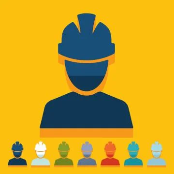 Flat design: builder Stock Illustration