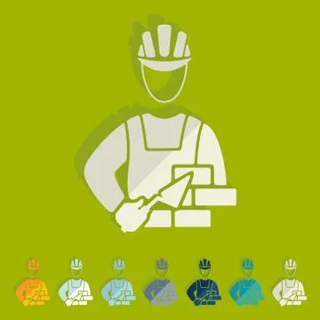 Flat design: builder Stock Illustration