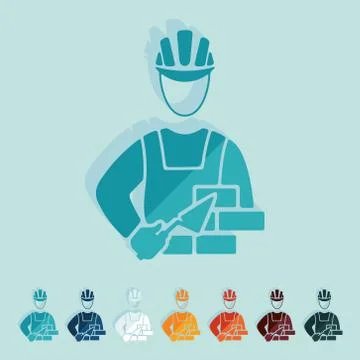 Flat design: builder Stock Illustration
