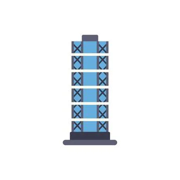 Flat design building icon representing city architecture Ilustración de archivo
