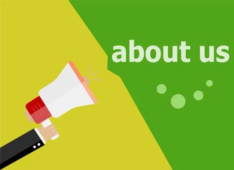 Flat design business concept. About us digital marketing business man holding Stock Illustration