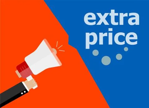 Flat design business concept. Extra price. digital marketing business man hol Stock Illustration