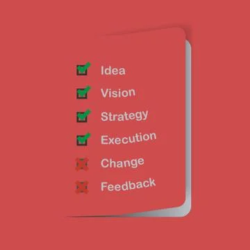 Flat design business concept sheet with check list Stock Illustration