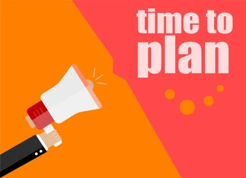 Flat design business concept. time to plan. Digital marketing business man ho Stock Illustration