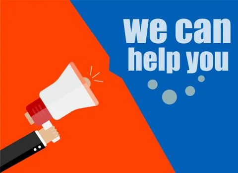 Flat design business concept. we can help you. Digital marketing business man Stock Illustration