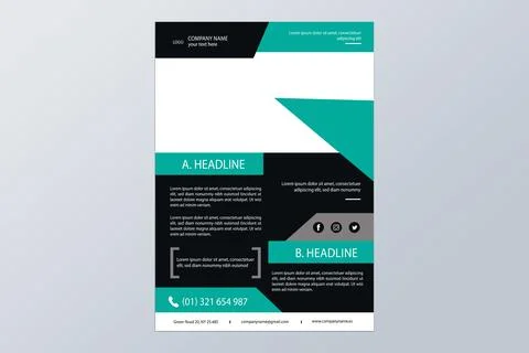 Flat design business flyer template  Stock Illustration