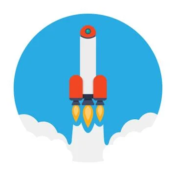Flat design business startup launch concept Stock Illustration