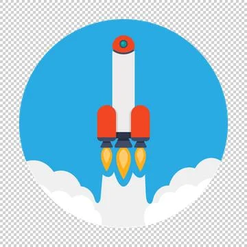 Flat design business startup launch concept Stock Illustration