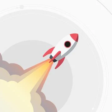Flat design business startup launch concept, rocket icon. Vector illustration. 库存插图