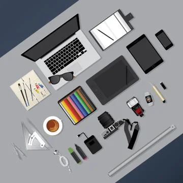 Flat Design Business Workplace concept Stock Illustration