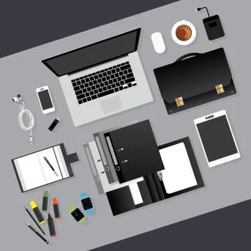 Flat Design Business Workplace concept Stock Illustration