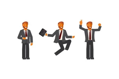Flat design businessman characters Stock Illustration