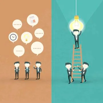 Flat design of businessmen cooperation concept 库存插图
