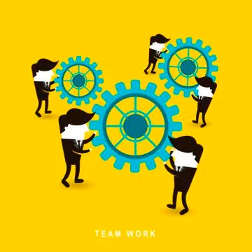 Flat design of businessmen team work Stockillustratie