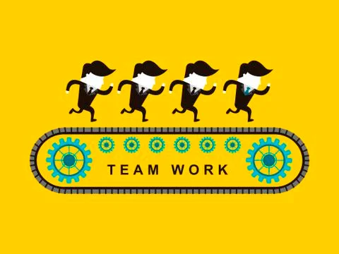 Flat design of businessmen team work 스톡 일러스트