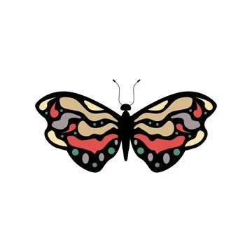 Flat design butterfly vector illustration animal Stock Illustration