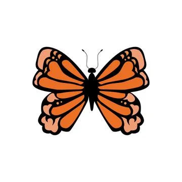 Flat design butterfly vector illustration Illustrazione stock