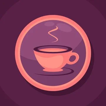 Flat design cafe signage design Stock Illustration
