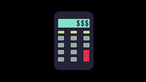 Flat design calculator animation Stock Footage 333104216