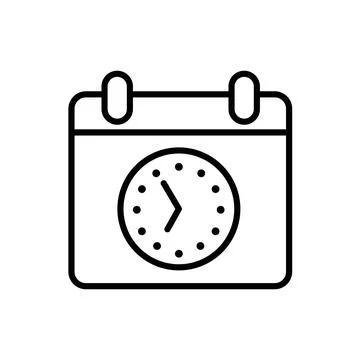 Flat design calendar icon Add clock mark Stock Illustration
