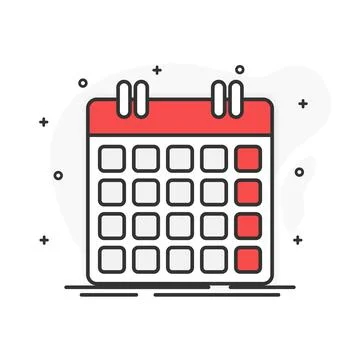 Flat design. Calendar on white background. Vector illustration. Stock Illustration