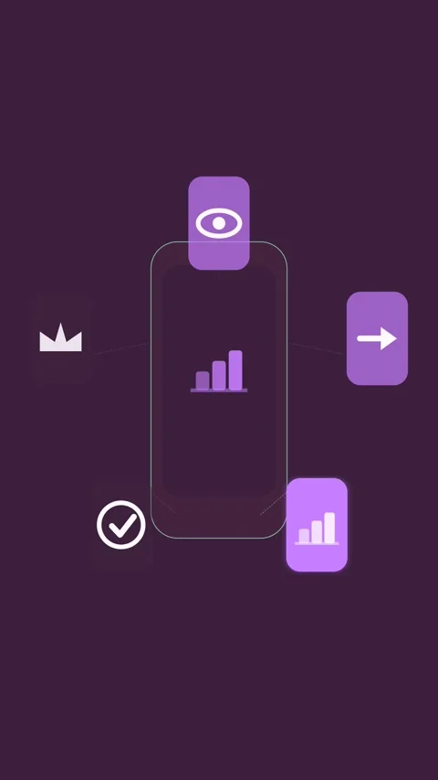 Flat design Call-to-action button test animation - plum marketing motion Stock Footage 342626803