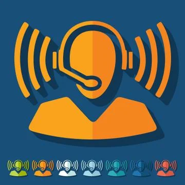 Flat design: call center Illustrazione stock