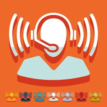 Flat design: call center Stock Illustration