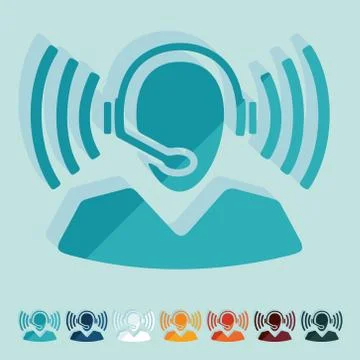 Flat design: call center Illustrazione stock