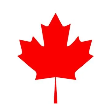 Flat design canada flag maple leaf icon vector illustration Stock Illustration