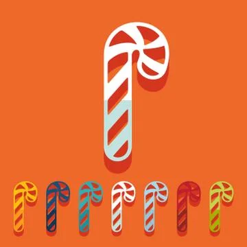 Flat design: candy cane Stock Illustration