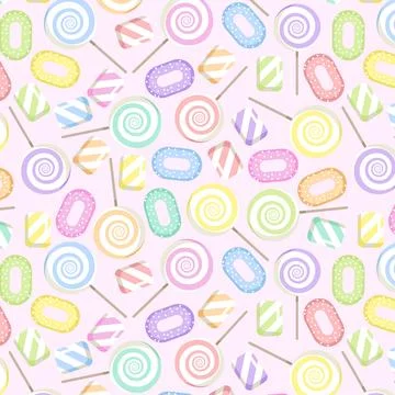 Flat design candy pastel color pattern Stock Illustration