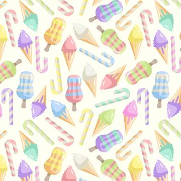 Flat design candy pastel color pattern Stock Illustration