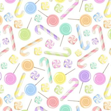 Flat design candy pastel color pattern Illustrazione stock