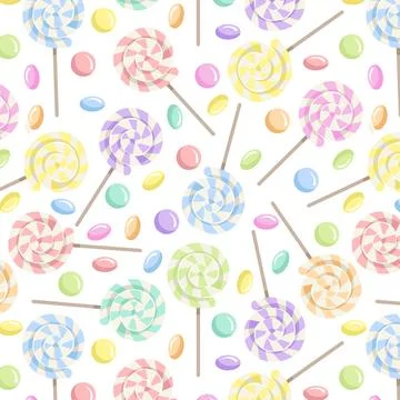 Flat design candy pastel color pattern Stock Illustration