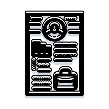 Flat design car interior icons dashboard panel Illustrazione stock