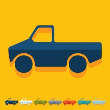 Flat design: car pickup Illustrazione stock