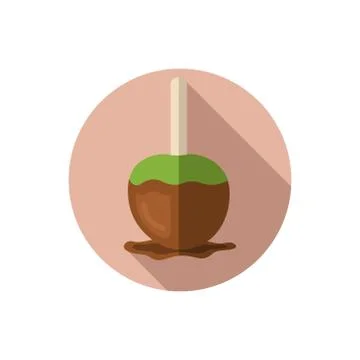 Flat design caramel apples Stock Illustration