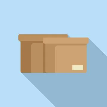 Flat design cardboard boxes on blue background Stock Illustration