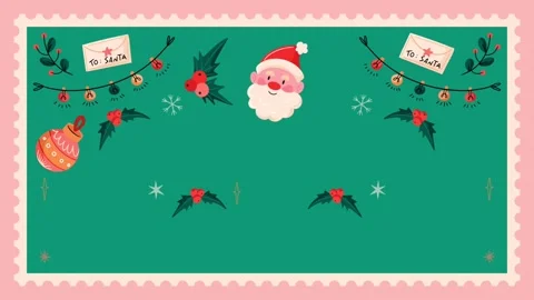 Flat Design Cartoon Christmas Frame Border Motion Graphic 스톡 동영상 320289245
